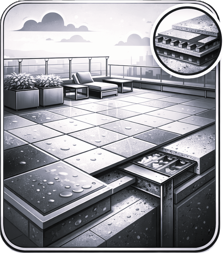 Podium decks and terraces